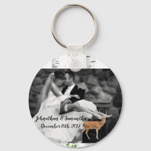 Personalised Photo Key Chain Deer Doe Buck Woodlan