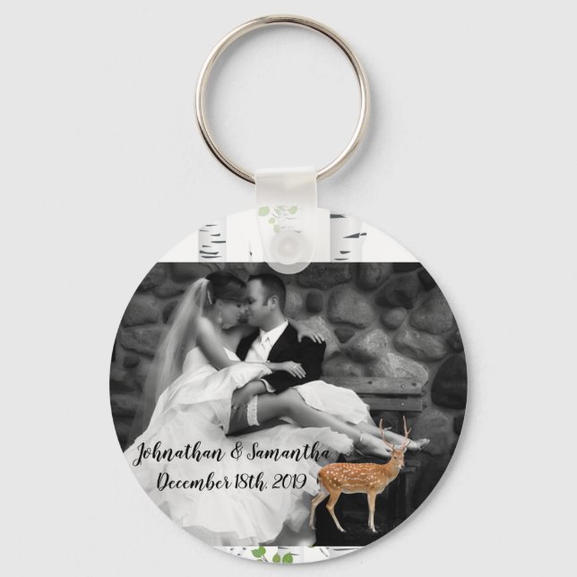 Personalised Photo Key Chain Deer Doe Buck Woodlan (Front)