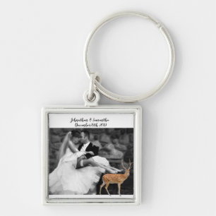 Personalised Photo Key Chain Deer Doe Woodland Buc