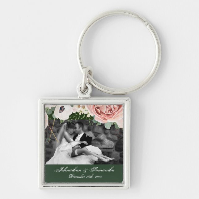 Personalised Photo Key Chain Geometric Garden Hunt (Front)