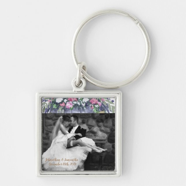 Personalised Photo Key Chain Summer Country Weddin (Front)