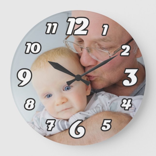 Personalised Photo Large Clock (Front)