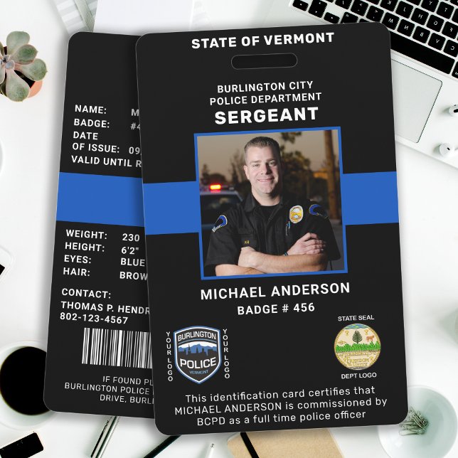 Personalised Photo Law Enforcement Police ID Card ID Badge (Creator Uploaded)