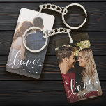 Personalised Photo Love Keepsake Key Ring<br><div class="desc">Show your love with this Personalised Photo Love Keepsake design. It features your favourite photo with a modern and stylish white "Love" typography overlay design. Customise this design to commemorate a wedding or anniversary, a newlywed couple, a birthday, Valentine's Day gift or a wedding gift. This modern design uses a...</div>