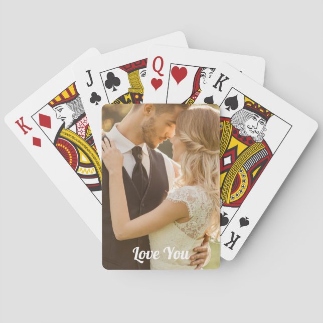 Personalised Photo Love Script Playing Cards (Back)