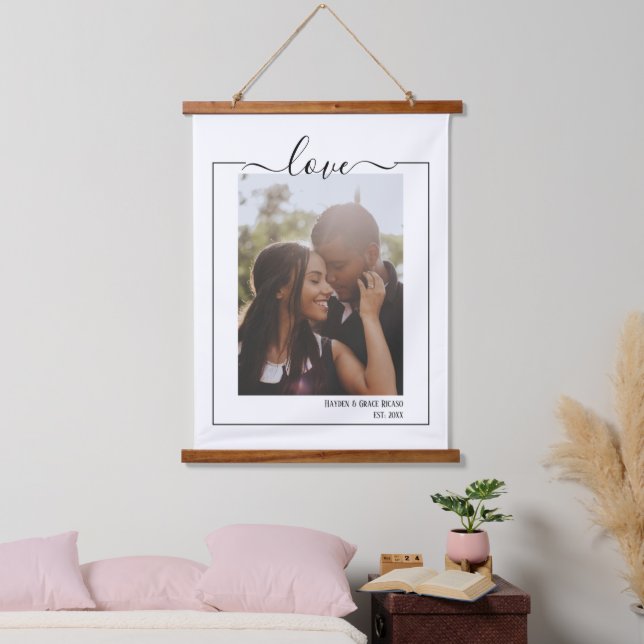 Personalised Photo Love Typography Hanging Tapestry (Bedroom)