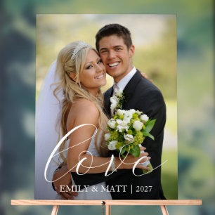 Personalised Photo Love Wedding Welcome Acrylic Sign