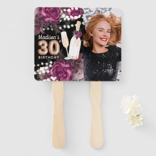 Personalised Photo Luxury 30th Birthday Hand Fan