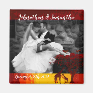 Personalised Photo Magnet African Safari Giraffe S