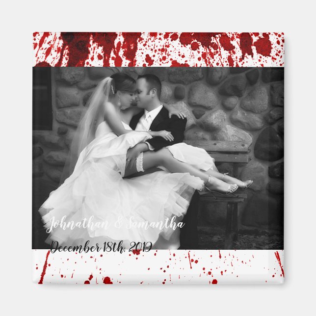 Personalised Photo Magnet Blood Splatter Vampire G (Front)