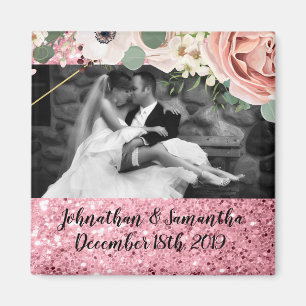 Personalised Photo Magnet Geometric Garden Rose