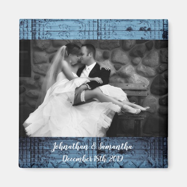 Personalised Photo Magnet Rustic Tin Panel Ceiling (Front)