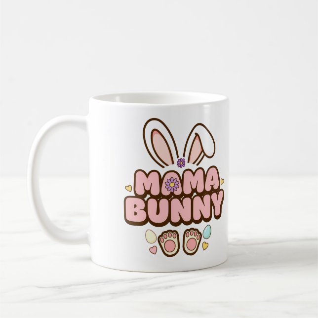 Personalised Photo "Mama Bunny" Easter Coffee Mug (Left)