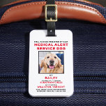 Personalised Photo Medical Alert Service Dog Badge Luggage Tag<br><div class="desc">Medical Alert Service Dog - Easily identify your dog as a working service dog, while keeping your dog focused and cut down on distractions while working with one of these k9 service dog id badges. It is not standard or required to register an Service Dog. Although not required, a Service...</div>