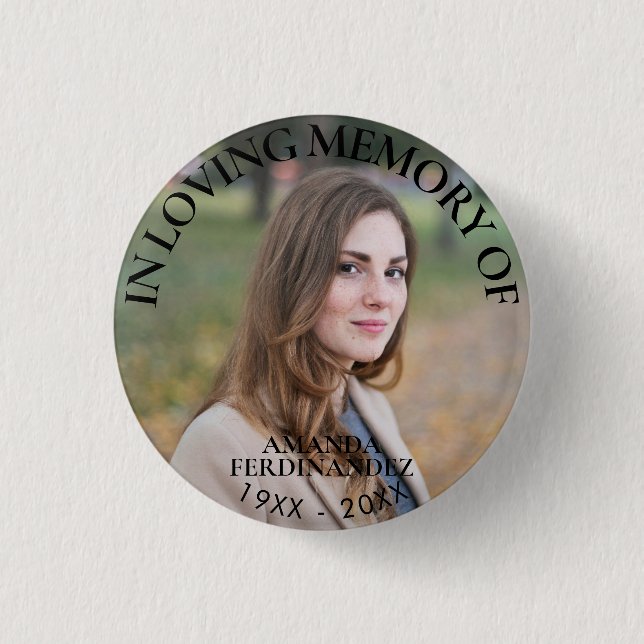 Personalised Photo Memorial 3 Cm Round Badge (Front)