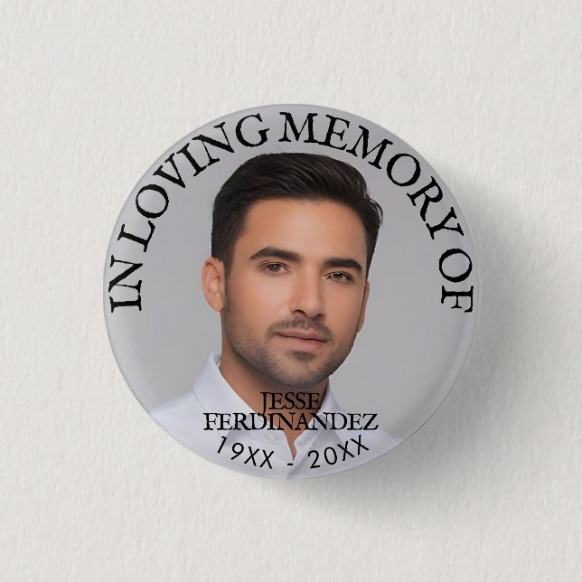 Personalised Photo Memorial 3 Cm Round Badge (Front)