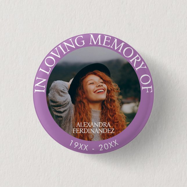 Personalised Photo Memorial 3 Cm Round Badge (Front)