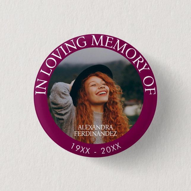 Personalised Photo Memorial 3 Cm Round Badge (Front)