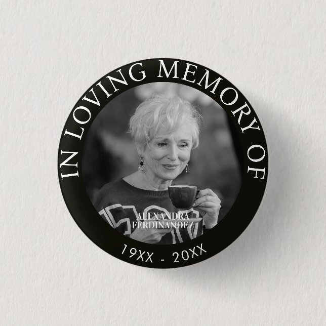 Personalised Photo Memorial Button (Front)