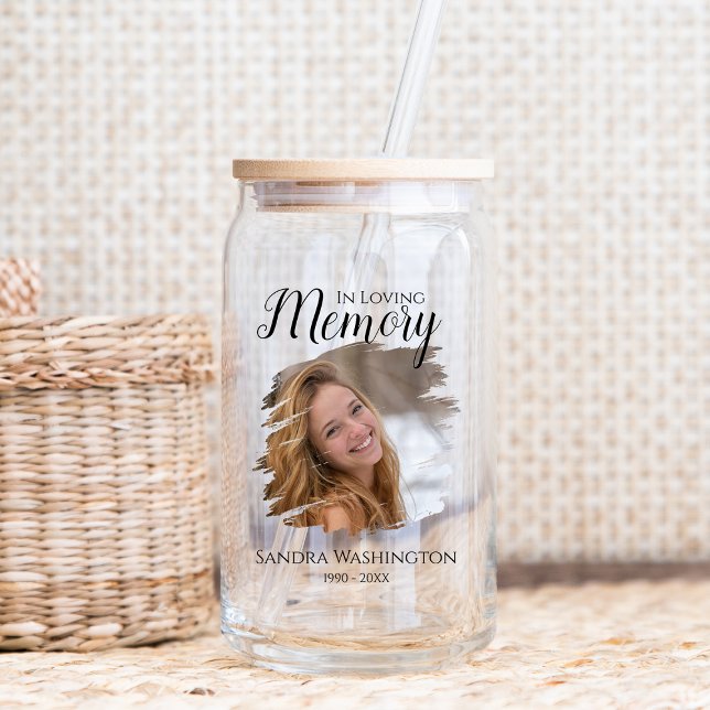 Personalised Photo Memorial Can Glass (Creator Uploaded)
