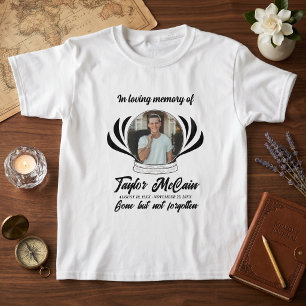 Personalised Photo Memorial Elegant Black Remembra T-Shirt