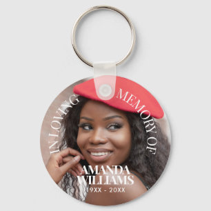 Personalised Photo Memorial Elegant Key Ring
