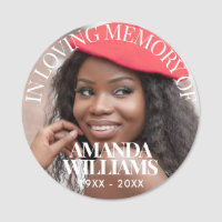 Personalised Photo Memorial magnetic or pin tags