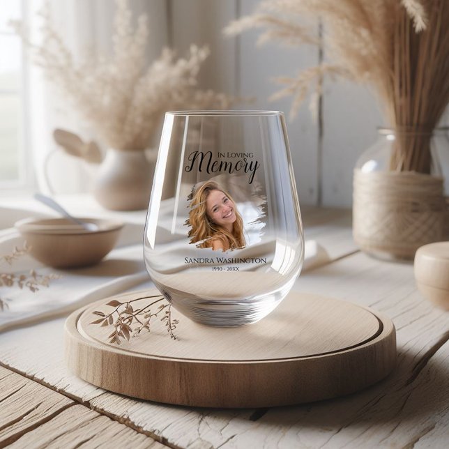 Personalised Photo Memorial Stemless Wine Glass (Creator Uploaded)