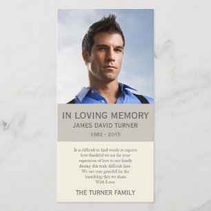 Personalised Photo Memorial Sympathy Thank You Card