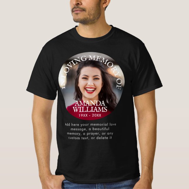 Personalised Photo Memorial T-Shirt (Front)