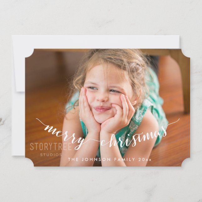 Personalised Photo Merry Christmas Cards Ticket (Front)