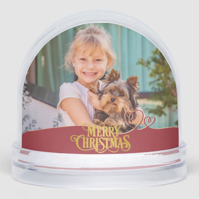 Personalised Photo Merry Christmas Custom Name Snowglobe (Front)