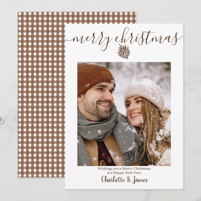 Personalised Photo Merry Christmas Holiday Card (Front/Back)