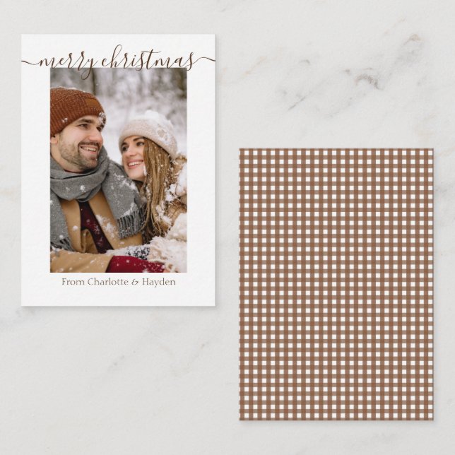 Personalised Photo Merry Christmas Holiday Card (Front/Back)