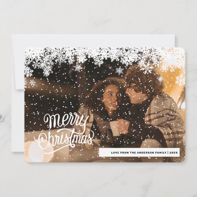 Personalised Photo Merry Christmas Holiday Card (Front)