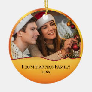 Personalised Photo "Merry Christmas" Nativity Ceramic Tree Decoration