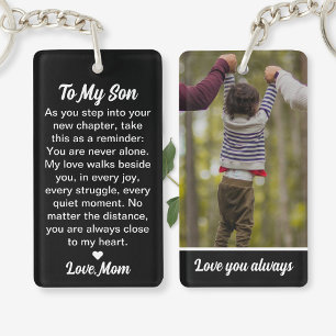 Personalised Photo & Message Keychain Gift for Son