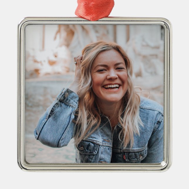 Personalised Photo Metal Tree Decoration (Front)