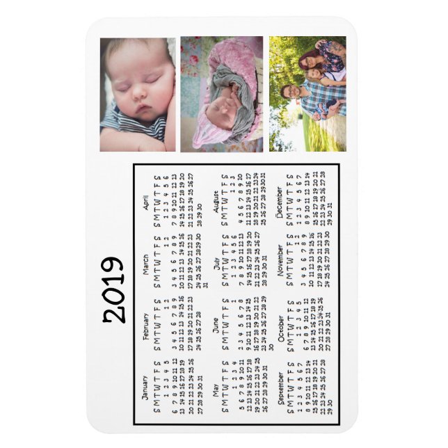 Personalised Photo Mini Magnet Calendar 2018 (Vertical)