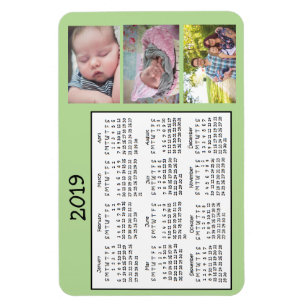 Personalised Photo Mini Magnet Calendar 2018