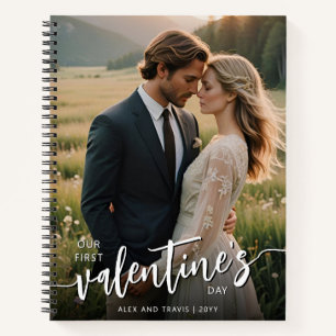 Personalised Photo Modern First Valentine's day Notebook