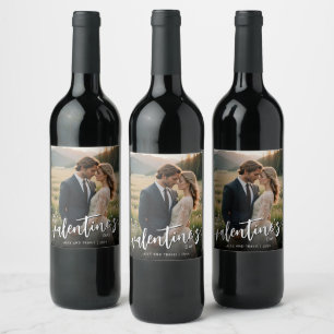 Personalised Photo Modern First Valentine's day Wine Label