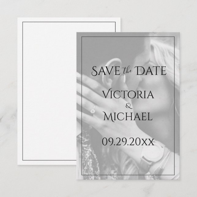 Personalised Photo Modern Save the Date (Front/Back)