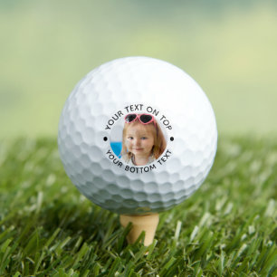 Personalised Photo Modern Your Text Golf Balls
