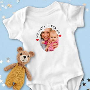 Personalised Photo My Nana Loves Me Grandchild Baby Bodysuit