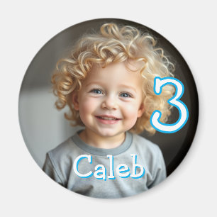 Personalised Photo, Name and Age Refrigerator  Magnet