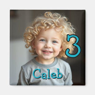 Personalised Photo, Name and Age Refrigerator Magnet