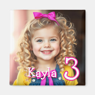 Personalised Photo, Name and Age Refrigerator  Magnet