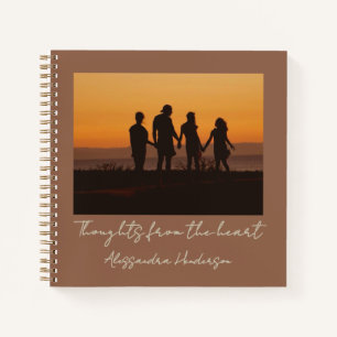 Personalised Photo Name Boho Terracotta Thoughts  Notebook