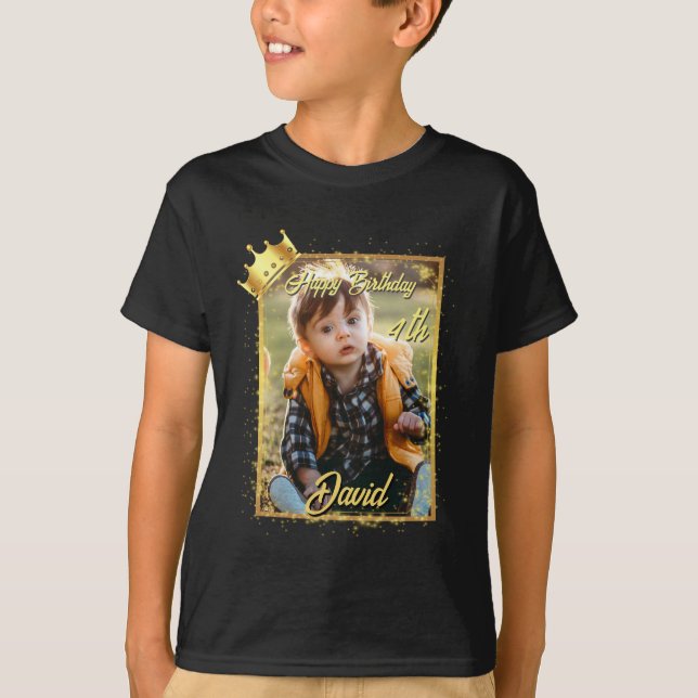 Personalised Photo Name Boy Birthday T-Shirt (Front)
